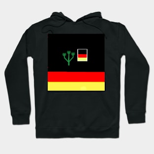 Sporty German Design on Black Background Hoodie